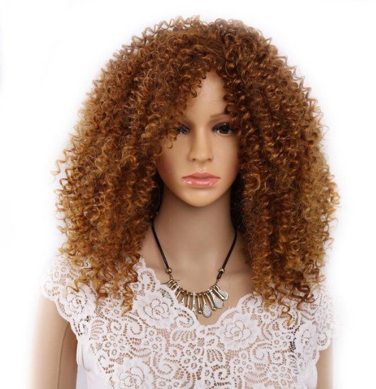 Long afro Kinky Curly Synthetic wig for Women With Baby Hair wigs cosplay perruque