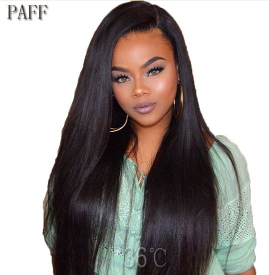 Straight Lace Front Human Hair Wigs 100% Peruvian Virgin Hair Wig Hairline Baby Hair 12 inches