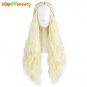 long Curly cosplay wigs Purecolor Light Golden 28inch High Temperature Fiber Synthetic hair