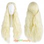 long Curly cosplay wigs Purecolor Light Golden 28inch High Temperature Fiber Synthetic hair