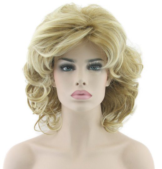Blonde Wavy Short Wigs Cosplay Wig Synthetic Heat Resistance Hair Ombre Wigs for Women