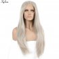 Straight Wig Lace Front Synthetic Ash Platinum Blond Glueless 20 inches
