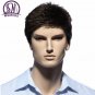 Straight Short Men Wigs Heat Resistant Japanese Fiber Dark Brown Natural Hair Male Synthetic Wig
