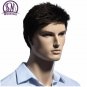 Straight Short Men Wigs Heat Resistant Japanese Fiber Dark Brown Natural Hair Male Synthetic Wig