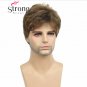Short Silver gray Wig Mens Short Synthetic Hair Wigs