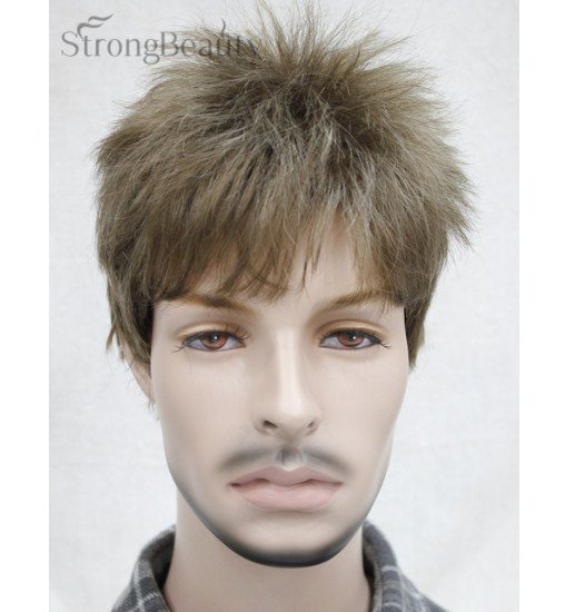 Synthetic Short Black Brown Gold Boy Wig Men Students Hair Cosplay Wigs