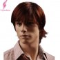Synthetic Reddish Brown Short Mens Wig Natural Male Hair