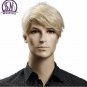 Short Blonde Male Synthetic Wigs American European 6 Inch Straight Men Wig