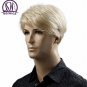 Short Blonde Male Synthetic Wigs American European 6 Inch Straight Men Wig