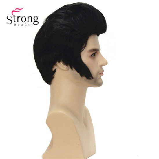 Black Short Cosplay Wig Resistant Synthetic costume Hair Wigs for men