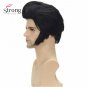 Black Short Cosplay Wig Resistant Synthetic costume Hair Wigs for men