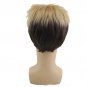 Short Fluffy Straight Full Bang None Lace Machine Made Synthetic Hair Wig For Men Cosplay