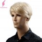Heat Resistant Synthetic Short Blonde Wig Natural Hair Men Straight