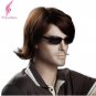 10inch Heat Resistant Synthetic Short Mens Wig Brown Color Straight Hairstyles