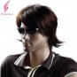 10inch Heat Resistant Synthetic Short Mens Wig Brown Color Straight Hairstyles