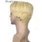 Strong Beauty Synthetic Wigs Short Gold Blond Hair Body Wave Men Wig