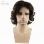 StrongBeauty Men Wig Brown Medium Curly Synthetic Natural Full Wigs