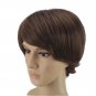 Male Wig Short Brown Curly Natrural Hair Wigs for Men High Temperature Synthetic Fiber