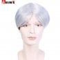 Wig Silver Short Straight Wig Costume Halloween Party Heat Resistant Synthetic Hair Cosplay Wigs