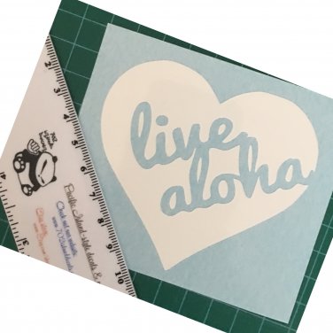 Live Aloha (Heart) vinyl decal - Available in all colors/sizes!  Hawaii / Hawaiian