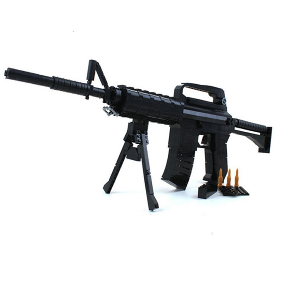 Police SWAT M16 Submachine Assault Rifle Gun Weapon Lego Rifle Fit Toys