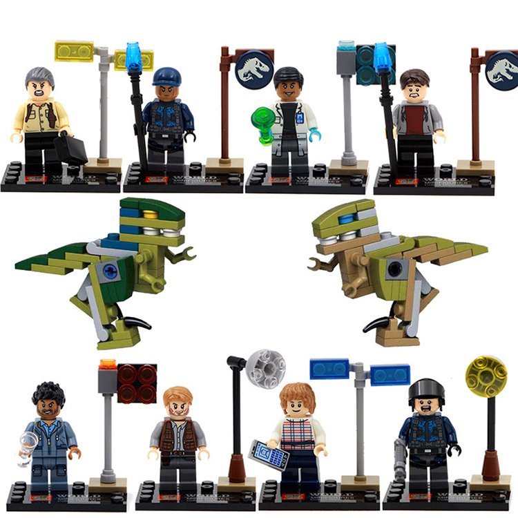 Jurassic Park World Studio Raptor Dinosaur Minifigure Lego Jurassic Figures Compatible Toy