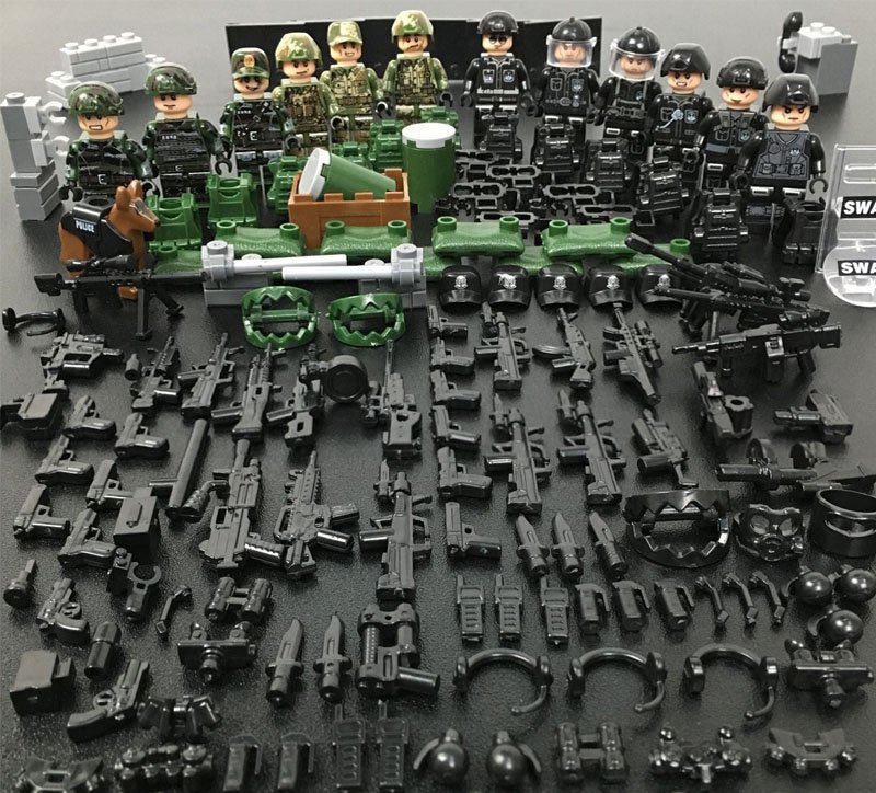 12pcs Police Soldiers Minifigures Compatible Lego Military Toy