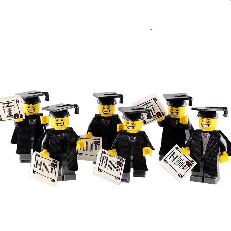 6pcs School Graduate Minifigures Lego Compatible Minifigures 8805