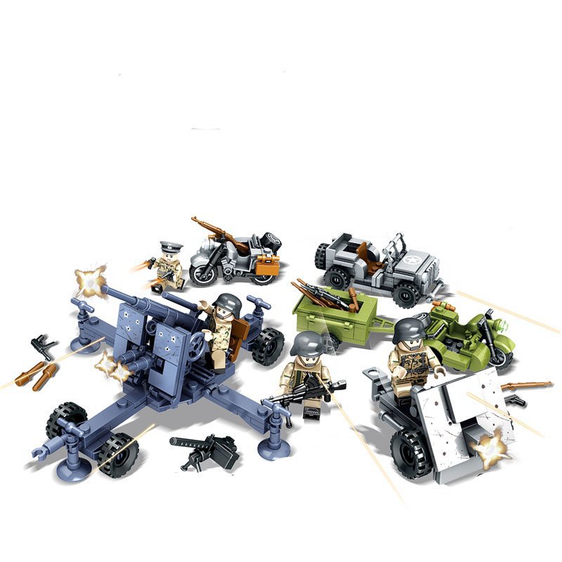 Battle of Berlin German Anti-aircraft gun Army Minifigures Compatible Lego WW2 Military sets