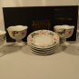 BIJOUX TERNER HOME Set/4 Pedestal Dessert Ice Cream Bowls&Saucers w/Butterflies