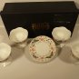 BIJOUX TERNER HOME Set/4 Pedestal Dessert Ice Cream Bowls&Saucers w/Butterflies