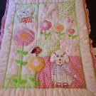 Avon Tiny Tillia Baby Crib Blanket Quilt Animals Flower Texture 30 x 40 RARE HTF