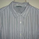BANANA REPUBLIC Shirt Button Front Long Sleeve Slim Fit Gray Striped Mens Large