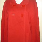 Talbots Jacket Blazer Coat RED 100% Cotton Waffle Knit Fully Lined Womens Large