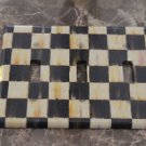 Switch Plate Cover 3 Toggle made w/Mackenzie Childs Courtly Check Tissue Paper