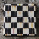 4 x 4 Ceramic Tile Coaster made with Mackenzie-Childs Courtly Check Tissue Paper