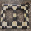 Double Gang Rocker Switch Plate made w/Mackenzie Childs Courtly Check Tissue