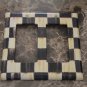 Double Gang Rocker Switch Plate made w/Mackenzie Childs Courtly Check Tissue