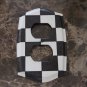 Double Socket Switch Plate made Black and White Checkered Paper