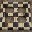 Quad Outlet Switch Plate made w/Mackenzie Childs Courtly Check Tissue Paper