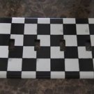 Quad Gang Switch Plate made Black and White Checkered Tissue Paper
