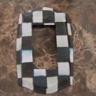 Single Rocker Switch Plate made with Black and White Checkered Paper