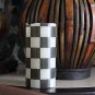 Flameless LED Pillar Candle made with Black and White Tissue Paper
