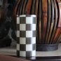 Flameless LED Pillar Candle made with Black and White Tissue Paper