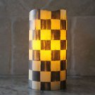 Vanilla Flameless LED Candle made w/Mackenzie Childs Courtly Check Tissue Paper