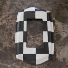 Single Rocker Switch Plate made with Black and White Checkered Tissue Paper
