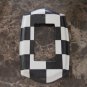 Single Rocker Switch Plate made with Black and White Checkered Tissue Paper