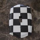 Single Toggle Switch Plate made with Black and White Checkered Paper