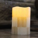 Flameless Vanilla LED Pillar Votive Candle made w/Mackenzie-Childs Parchment Ck