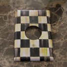 Round Hole Receptacle Switch Plate made w/Mackenzie Childs Courtly Check Tissue